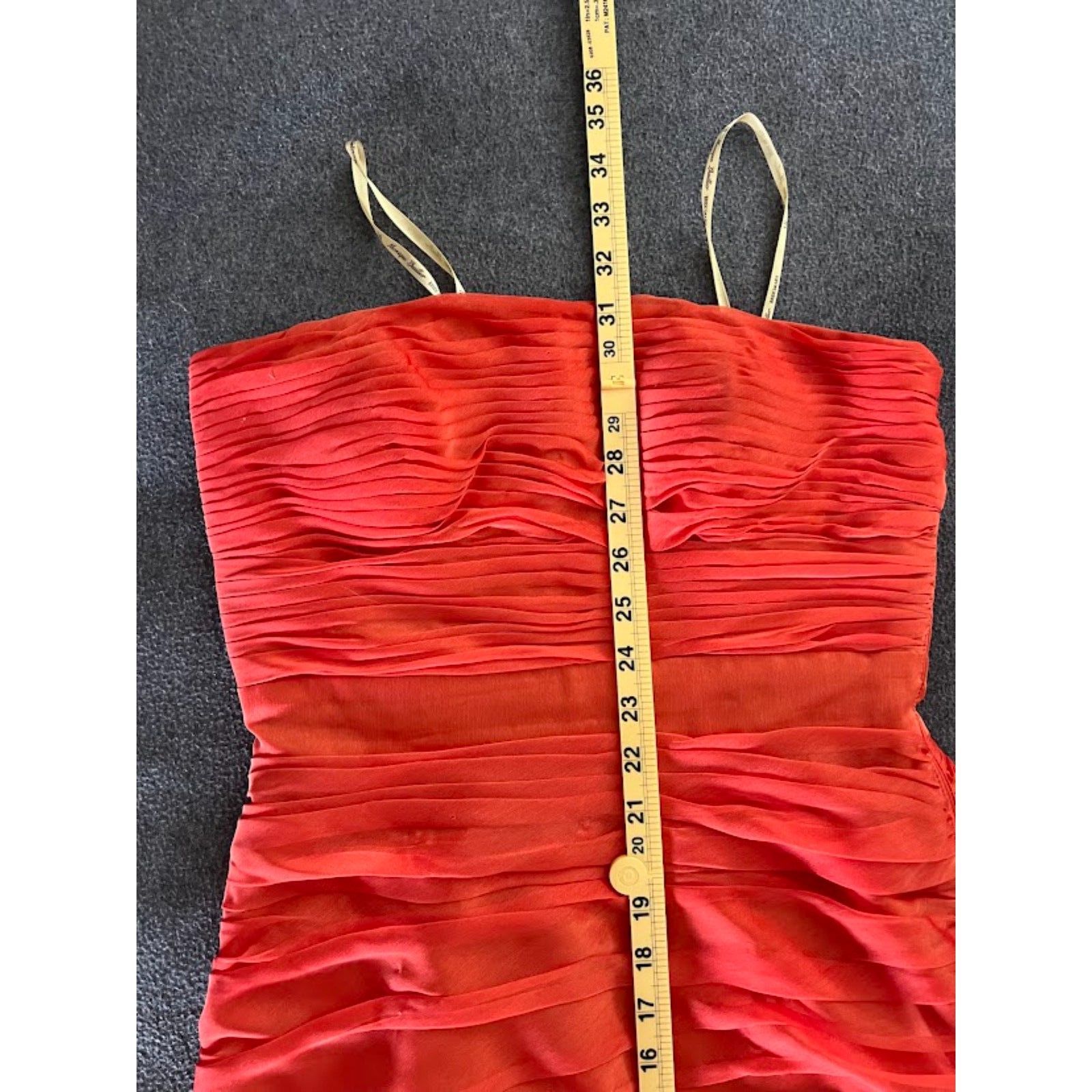 Women's Monique Lhuiller Bridesmaid Dress Ruche Coral-Orange, Size 4 — image 8 of 8